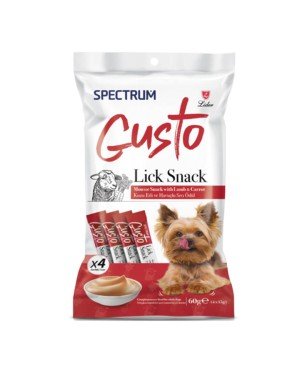 Spectrum Gusto 4 lü 15 gr Kuzu Etli Havuçlu Köpek Sıvı Ödül Maması - SPG052 