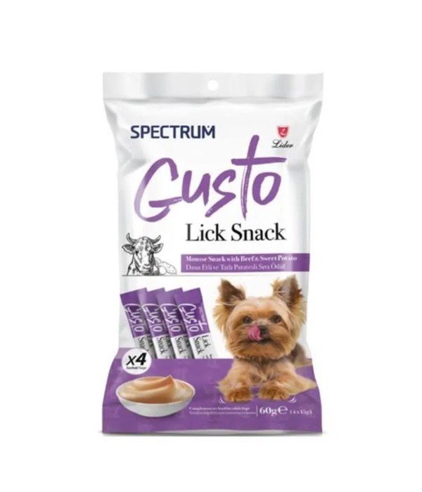 Spectrum Gusto 4 x 15 gr Dana Etli Tatlı Patatesli Sıvı Yetişkin Köpek Ödül Maması 