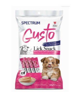 Spectrum Gusto 4 lü 15 gr Kuzu Etli Bal Kabaklı Yavru Köpek Sıvı Ödül Maması - SPG055