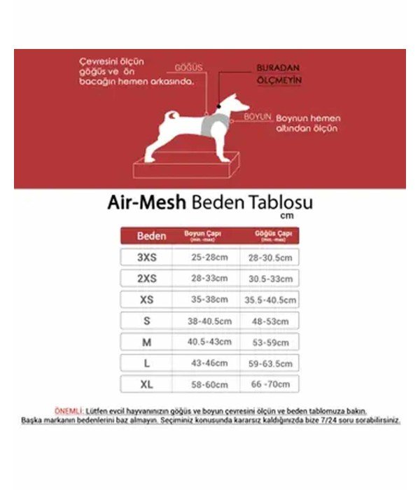 Tailpetz Air-mesh Harness Köpek Göğüs Tasması - Siyah S