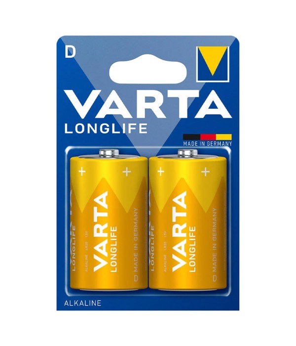 Varta 4120 Longlife Alkalin D Büyük Boy Pil 2'li Paket Varta 4120 Longlife Alkalin D Büyük Boy Pil 2'li Paket