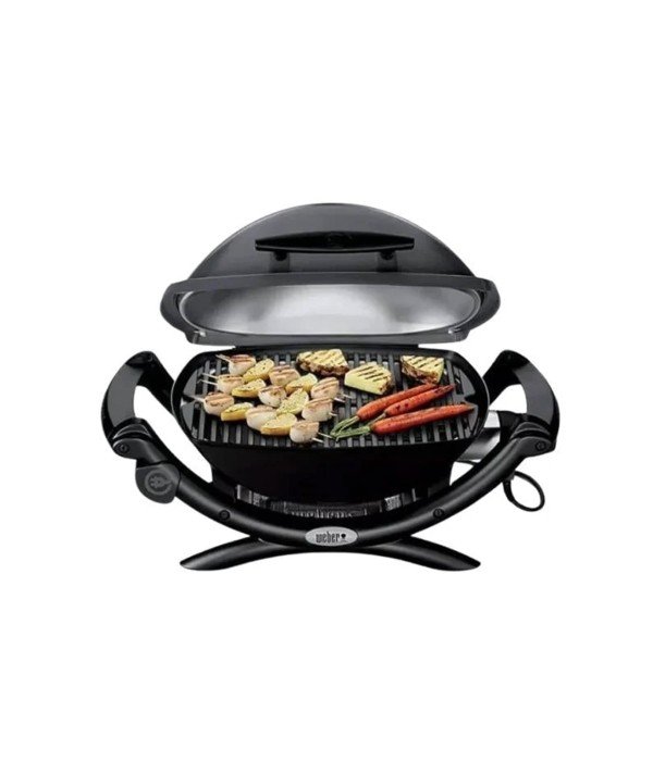 Weber Q 1400 Elektrikli Mangal Koyu Gri Stand ve Yan Tezgahlı