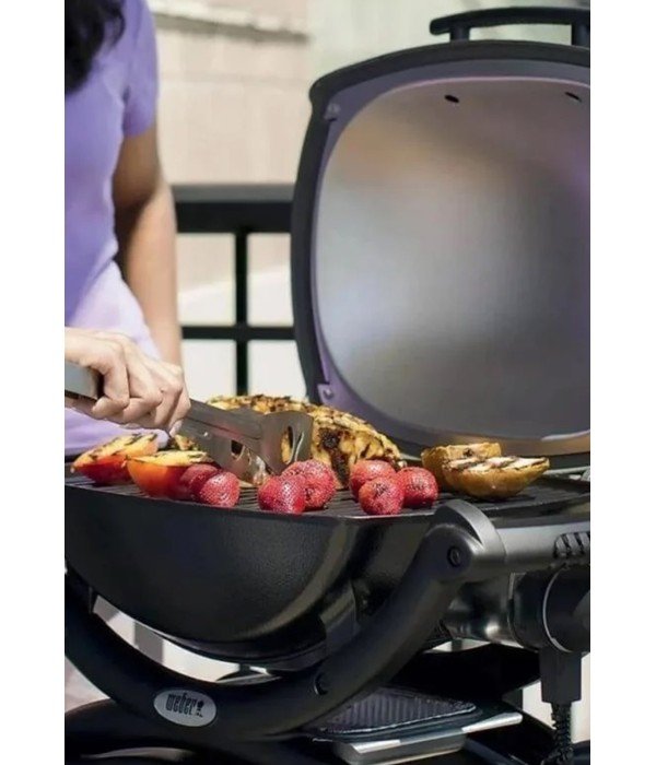 Weber Q 1400 Elektrikli Mangal Koyu Gri Stand ve Yan Tezgahlı