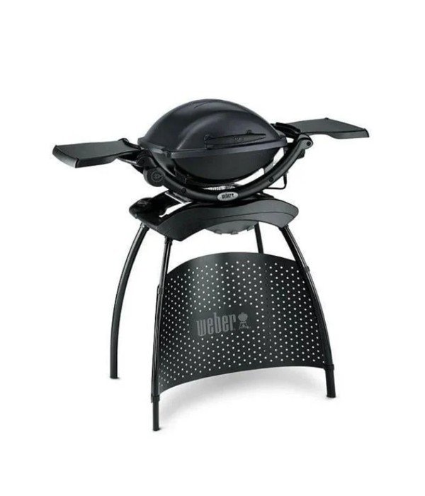 Weber Q 1400 Elektrikli Mangal Koyu Gri Stand ve Yan Tezgahlı