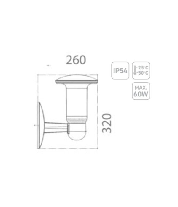 ACK AG55-04321 E27 Gaia Bahçe Duvar Apliği ACK AG55-04321 E27 Gaia Bahçe Duvar Apliği