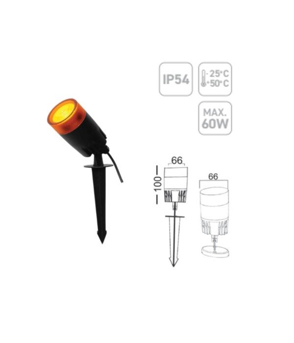 ACK AG56-01057 GU10 Turuncu Kazıklı Bahçe Çim Armatürü