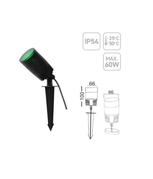ACK AG56-01055 GU10 Yeşil Kazıklı Bahçe Çim Armatürü