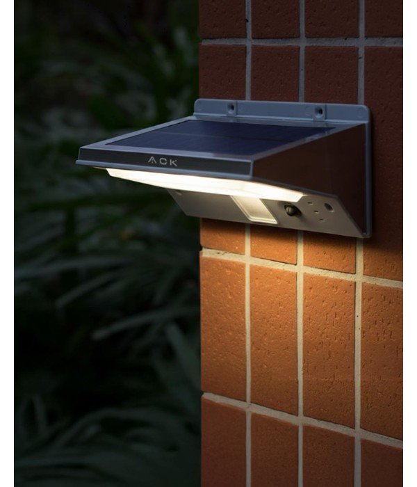 ACK AG60-07851 IP65 Hareket Sensörlü Solar Led Bahçe Duvar Apliği