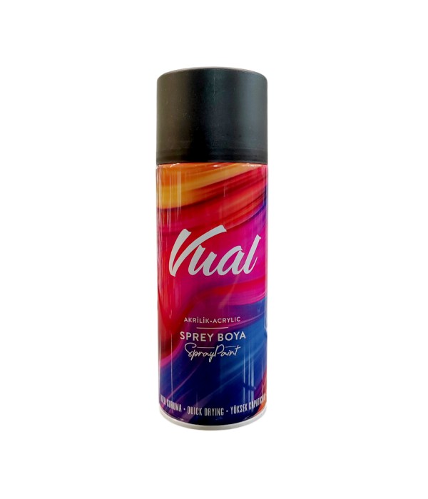 Akçalı Vual Akrilik Mat Siyah Sprey 400 ml - RAL 9005 Akçalı Vual Akrilik Mat Siyah Sprey 400 ml - RAL 9005