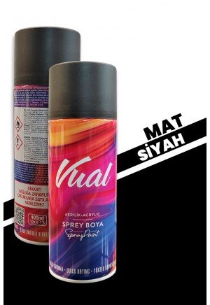 Akçalı Vual Akrilik Mat Siyah Sprey 400 ml - RAL 9005 Akçalı Vual Akrilik Mat Siyah Sprey 400 ml - RAL 9005