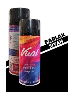 Akçalı Vual Akrilik Parlak Siyah Sprey  400 ml -  RAL 9005 