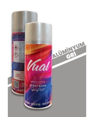 Akçalı Vual Akrilik Parlak Alüminyum Gri Sprey 400 ml - RAL 9006 