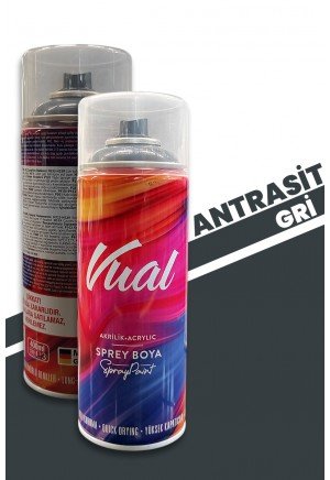 Akçalı Vual Akrilik Parlak Antrasit Gri Sprey 400 ml - RAL 7016 Akçalı Vual Akrilik Parlak Antrasit Gri Sprey 400 ml - RAL 7016