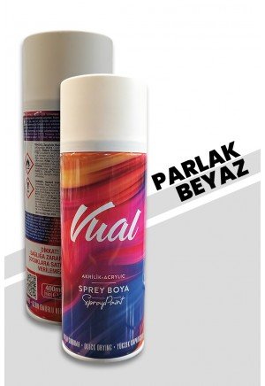 Akçalı Vual Akrilik Parlak Beyaz Sprey Boya 400 ml - RAL 9010 Akçalı Vual Akrilik Parlak Beyaz Sprey Boya 400 ml - RAL 9010