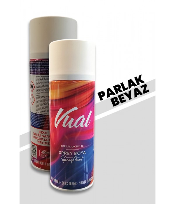 Akçalı Vual Akrilik Parlak Beyaz Sprey Boya 400 ml - RAL 9010 Akçalı Vual Akrilik Parlak Beyaz Sprey Boya 400 ml - RAL 9010