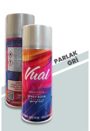 Akçalı Vual Akrilik  Parlak Gri Sprey Boya 400 ml - RAL 7035