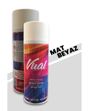 Akçalı Vual Akrilik Mat Beyaz Sprey Boya 400 ml - RAL 9010 