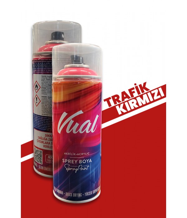 Akçalı Vual Akrilik Parlak Trafik Kırmızı Sprey 400 ml - RAL 3020 Akçalı Vual Akrilik Parlak Trafik Kırmızı Sprey 400 ml - RAL 3020