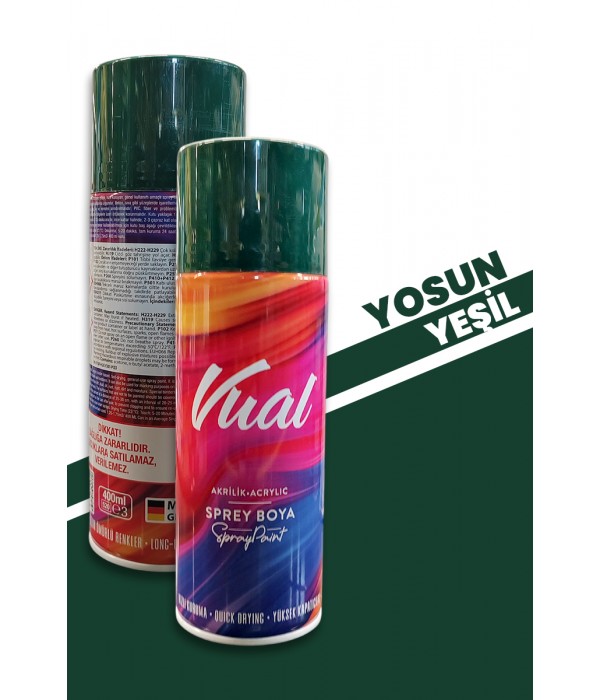 Akçalı Vual Akrilik Parlak Yosun Yeşili Sprey Boya 400 ml - RAL 6005 Akçalı Vual Akrilik Parlak Yosun Yeşili Sprey Boya 400 ml - RAL 6005