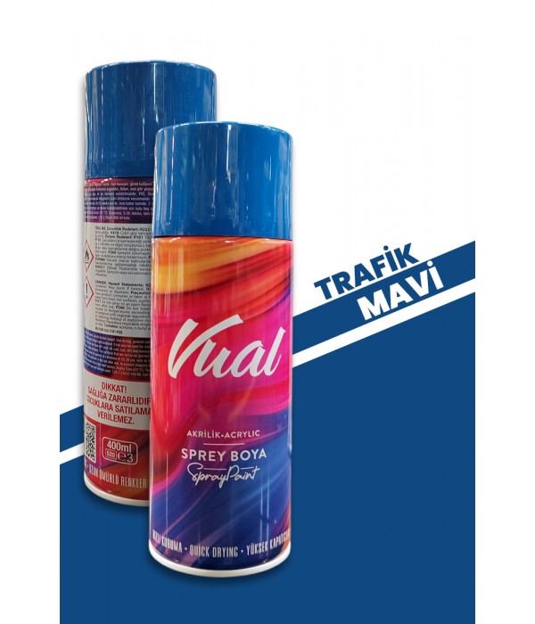 Akçalı Vual Akrilik Parlak Trafik Mavisi 400 ml - RAL 5017 Akçalı Vual Akrilik Parlak Trafik Mavisi 400 ml - RAL 5017