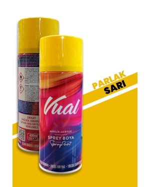 Akçalı Vual Akrilik Parlak Sarı Sprey 400 ml - RAL 1018 