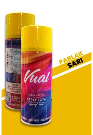 Akçalı Vual Akrilik Parlak Sarı Sprey 400 ml - RAL 1018 