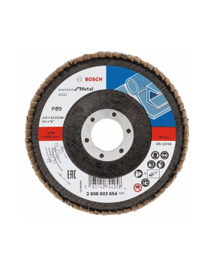 Bosch 2 608 603 654 X431 115mm Alox 80 K Flap Disk Bosch 2 608 603 654 X431 115mm Alox 80 K Flap Disk