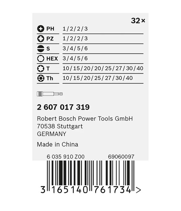 Bosch 2 607 017 319 32 Parça Profesyonel Vidalama Ucu Set Bosch 2 607 017 319 32 Parça Profesyonel Vidalama Ucu Set