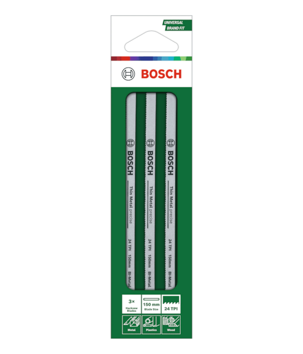 Bosch 1 600 A03 2UL 150mm 24 TPI 3 Parça Demir Testeresi Yedek Bıçağı