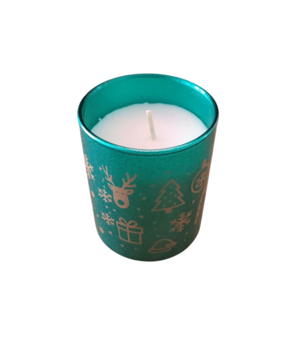 Bambu Kapaklı Kokulu Yeşil Bardak Mum