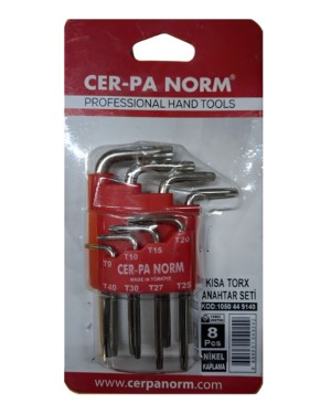 Cerpa Nikel Kaplamalı Torx 8 Parça Allen Anahtar Takımı  - 1050 44 9140