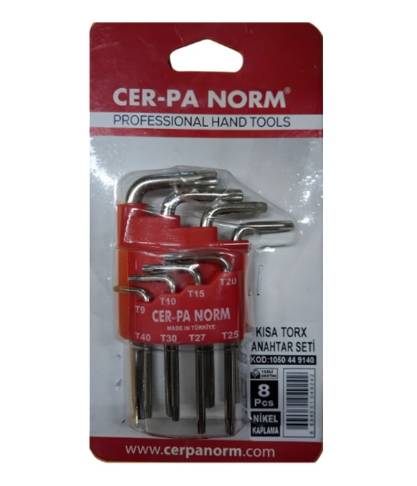 Cerpa Nikel Kaplamalı Torx 8 Parça Allen Anahtar Takımı  - 1050 44 9140