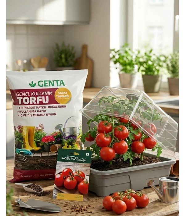 Evde Bitki Yetiştirme – Kokteyl Domates Hobi Seti (Tohum + Torf + Fanus) Evde Bitki Yetiştirme – Kokteyl Domates Hobi Seti (Tohum + Torf + Fanus)
