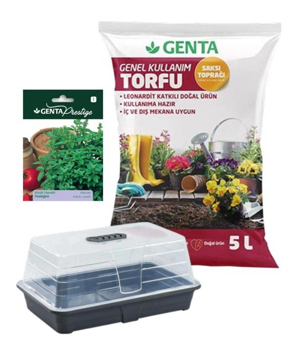 Evde Bitki Yetiştirme – Fesleğen Hobi Seti (Tohum + Torf + Fanus) Evde Bitki Yetiştirme – Fesleğen Hobi Seti (Tohum + Torf + Fanus)