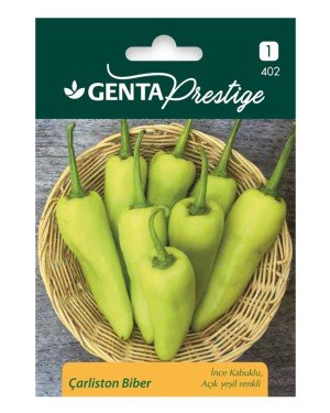 Genta - İnce Kabuklu Açık Yeşil Renkli Çarliston Biber Tohumu 1gr