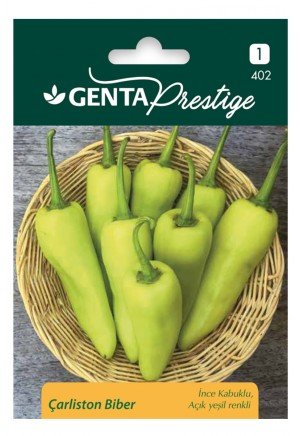 Genta - İnce Kabuklu Açık Yeşil Renkli Çarliston Biber Tohumu 1gr