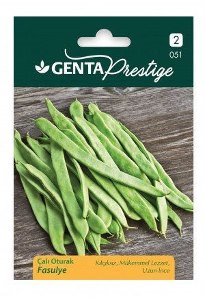 Genta - Kılçıksız Uzun ve İnce Çalı Oturak Fasulye Tohumu Genta - Kılçıksız Uzun ve İnce Çalı Oturak Fasulye Tohumu