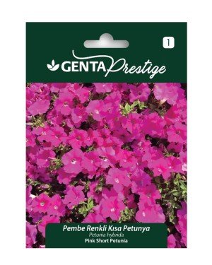 Genta - Pembe Renkli Kısa Petunya Çiçeği Tohumu 0,4gr