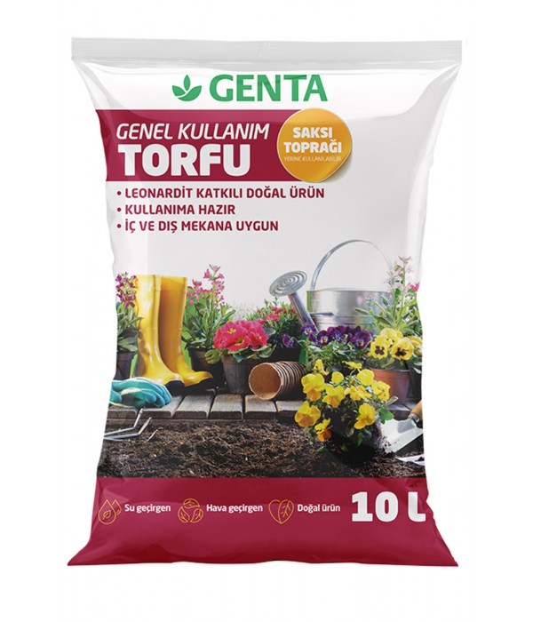 Genta - Bitkiler İçin Genel Kullanım Torfu - 10 lt Genta - Bitkiler İçin Genel Kullanım Torfu - 10 lt