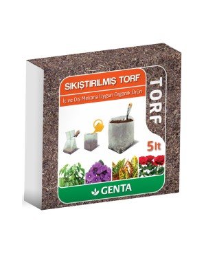 Genta - İç ve Dış Mekana Uygun Sıkıştırılmış Organik Torf - 5 lt Genta - İç ve Dış Mekana Uygun Sıkıştırılmış Organik Torf - 5 lt
