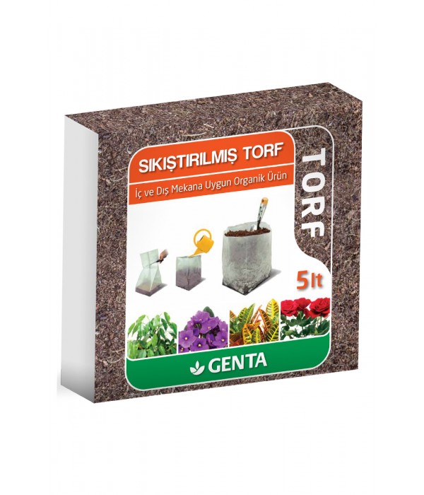 Genta - İç ve Dış Mekana Uygun Sıkıştırılmış Organik Torf - 5 lt Genta - İç ve Dış Mekana Uygun Sıkıştırılmış Organik Torf - 5 lt