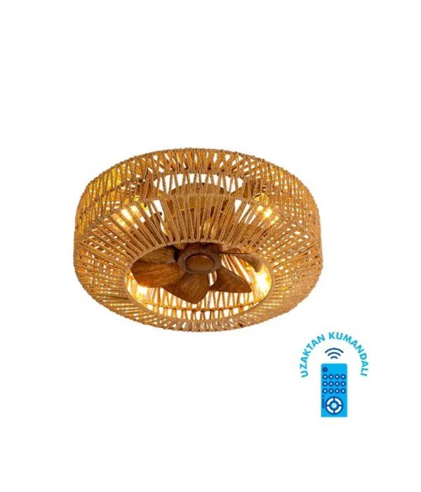 Vanti KCF301 15W 4xE27 20” Kumandalı Hasır Tavan Vantilatörü Vanti KCF301 15W 4xE27 20” Kumandalı Hasır Tavan Vantilatörü