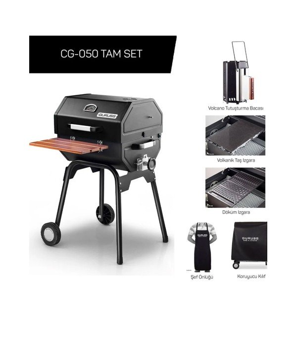 Guruss - CG-050 Kömürlü Barbekü Mangal Tam Set Siyah