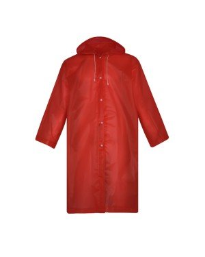 Datsu - Eva Kumaş Kırmızı Su Geçirmez Kapüşonlu Kompakt Yağmurluk - EV05 - K
