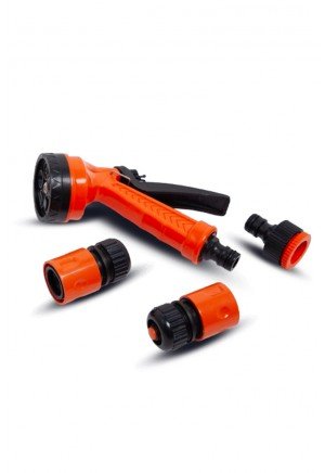 Medalyan - 13 mm 1/2 inç Otomatik 5 Fonksiyonlu Tetikli Bahçe Sulama Tabanca 4’lü Set 