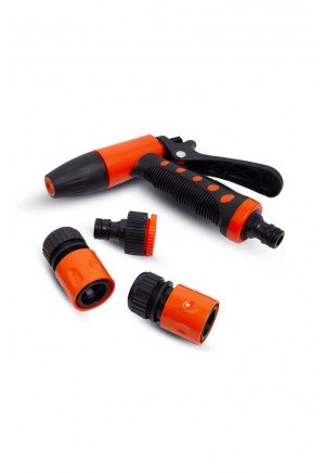 Medalyan - 13 mm 1/2 inç Otomatik 4 Parça Bahçe Sulama Tabanca Seti 