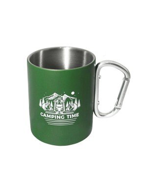 Orcamp - Karabinali Paslanmaz Çelik Kupa Yeşil OUT-1850-Yeşil