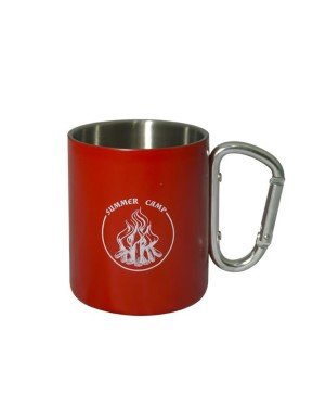 Orcamp - Karabinali Paslanmaz Çelik Kupa Kırmızı OUT-1850-Kırmızı