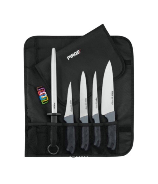 Pirge Gastro Çantalı 5li Bıçak Seti Gri - 35198 Pirge Gastro Çantalı 5li Bıçak Seti Gri - 35198