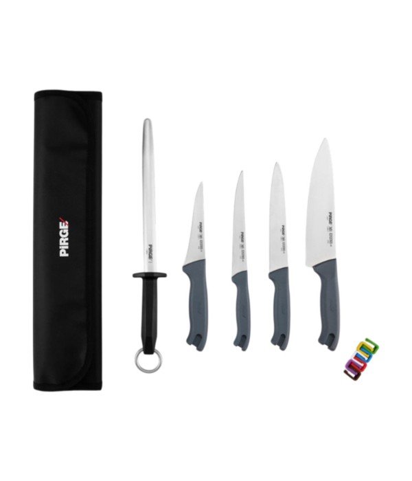 Pirge Gastro Çantalı 5li Bıçak Seti Gri - 35198 Pirge Gastro Çantalı 5li Bıçak Seti Gri - 35198